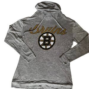 Concepts Sports Heathered Gray, NHL Bruins, Logo, Mock neck Sweater- M